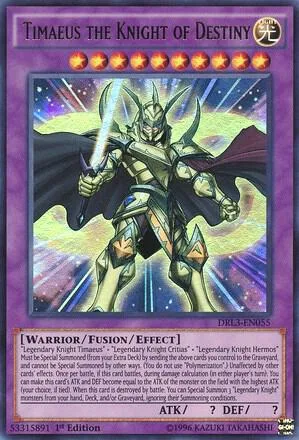 Timaeus the Knight of Destiny DRL3-EN055 Yu-Gi-Oh card from Dragons of Legend: Unleashed
