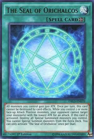 The Seal of Orichalcos DRL3-EN070 Yu-Gi-Oh card from Dragons of Legend: Unleashed