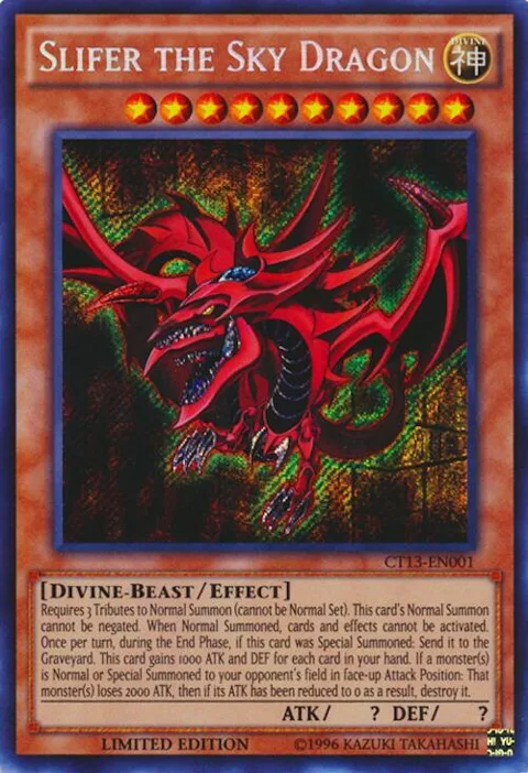 Slifer the Sky Dragon CT13-EN001 Yu-Gi-Oh card from 2016 Mega-Tins