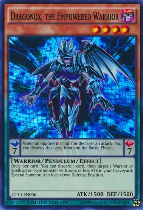 Dragonox, the Empowered Warrior CT13-EN006 Yu-Gi-Oh card from 2016 Mega-Tins