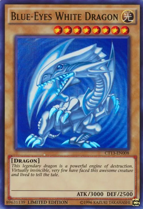 Blue-Eyes White Dragon CT13-EN008 Yu-Gi-Oh card from 2016 Mega-Tins