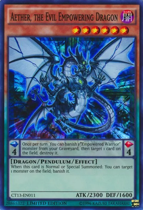 Aether, the Evil Empowering Dragon CT13-EN011 Yu-Gi-Oh card from 2016 Mega-Tins