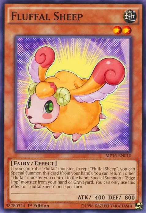 Fluffal Sheep MP16-EN010 Yu-Gi-Oh card from 2016 Mega-Tins Mega Pack