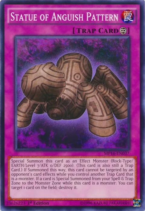 Statue of Anguish Pattern MP16-EN037 Unlimited Yu-Gi-Oh card from 2016 Mega-Tins Mega Pack