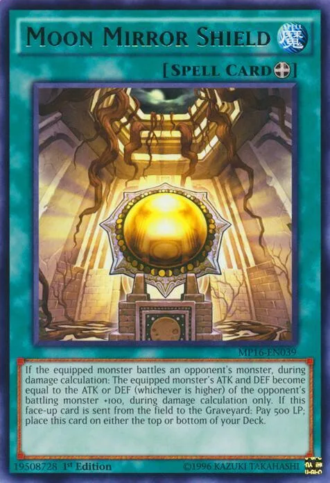 Moon Mirror Shield MP16-EN039 1st Edition Yu-Gi-Oh card from 2016 Mega-Tins Mega Pack