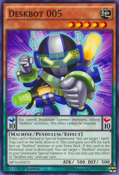 Deskbot 005 MP16-EN075 Yu-Gi-Oh card from 2016 Mega-Tins Mega Pack