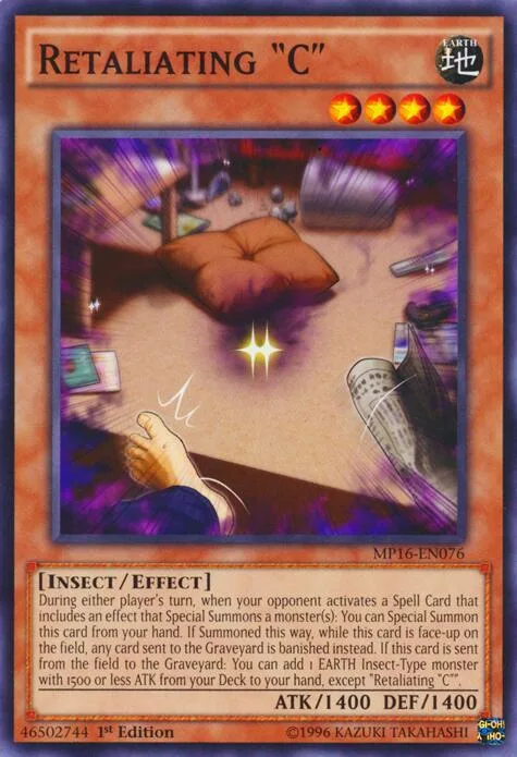 Retaliating "C" MP16-EN076 1st Edition Yu-Gi-Oh card from 2016 Mega-Tins Mega Pack