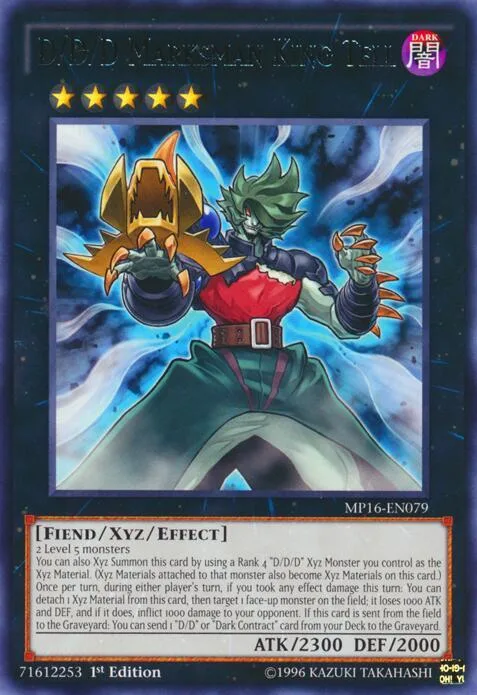D/D/D Marksman King Tell MP16-EN079 1st Edition Yu-Gi-Oh card from 2016 Mega-Tins Mega Pack