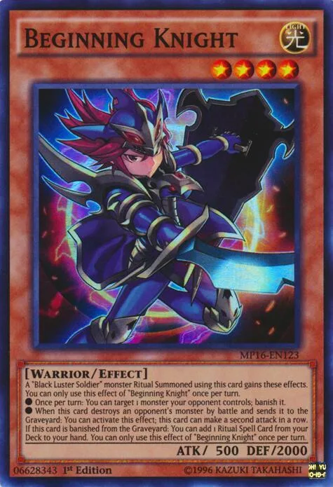 Beginning Knight MP16-EN123 Unlimited Yu-Gi-Oh card from 2016 Mega-Tins Mega Pack