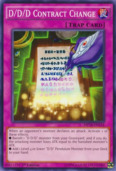 D/D/D Contract Change MP16-EN154 Yu-Gi-Oh card from 2016 Mega-Tins Mega Pack