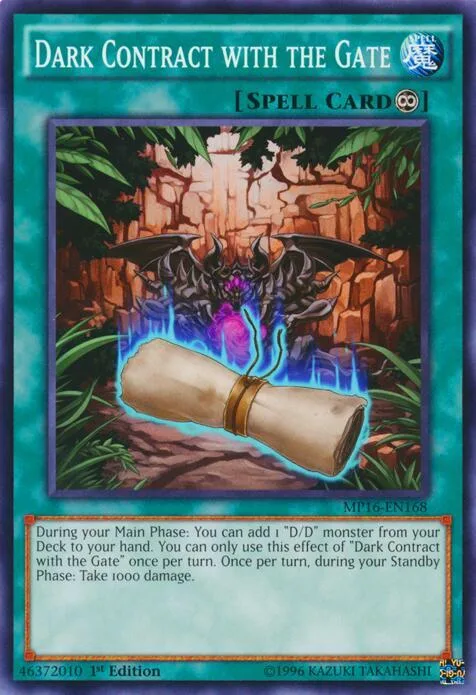 Dark Contract with the Gate MP16-EN168 Yu-Gi-Oh card from 2016 Mega-Tins Mega Pack