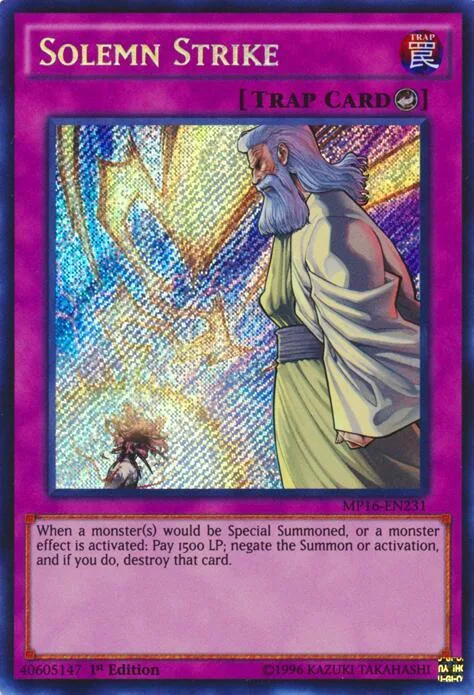 Solemn Strike MP16-EN231 1st Edition Yu-Gi-Oh card from 2016 Mega-Tins Mega Pack