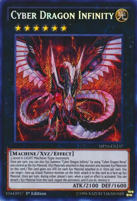 Cyber Dragon Infinity MP16-EN237 Yu-Gi-Oh card from 2016 Mega-Tins Mega Pack