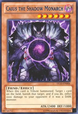 Caius the Shadow Monarch Blue DL15-EN006 Yu-Gi-Oh card from Duelist League Promo