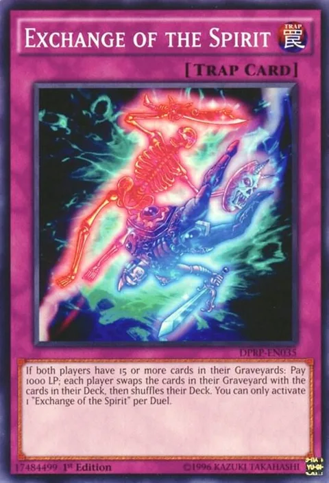 Exchange of the Spirit DPRP-EN035 Yu-Gi-Oh card from Duelist Pack: Rivals of the Pharaoh