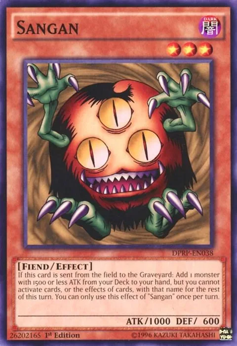 Sangan DPRP-EN038 Yu-Gi-Oh card from Duelist Pack: Rivals of the Pharaoh