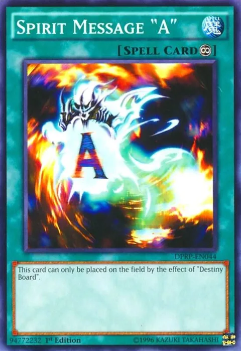 Spirit Message "A" DPRP-EN044 Yu-Gi-Oh card from Duelist Pack: Rivals of the Pharaoh