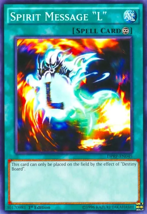 Spirit Message "L" DPRP-EN045 Yu-Gi-Oh card from Duelist Pack: Rivals of the Pharaoh
