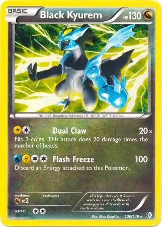 Black Kyurem - 100/149 BW Boundaries Crossed #100/149 Holofoil Pokémon card from Deck Exclusives