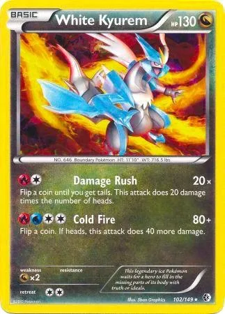 White Kyurem - 102/149 BW Boundaries Crossed #102/149 Holofoil Pokémon card from Deck Exclusives
