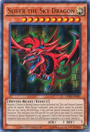 Slifer the Sky Dragon LDK2-ENS01 Yu-Gi-Oh card from Legendary Decks II