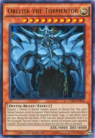 Obelisk the Tormentor LDK2-ENS02 Yu-Gi-Oh card from Legendary Decks II