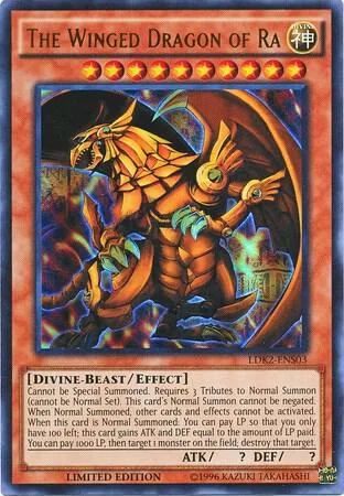 The Winged Dragon of Ra LDK2-ENS03 LDK2 Limited Ultra Rare Yu-Gi-Oh card from Legendary Decks II