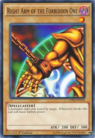 Right Arm of the Forbidden One LDK2-ENY05 LDK2 Unlimited Yu-Gi-Oh card from Legendary Decks II