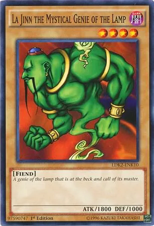 La Jinn the Mystical Genie of the Lamp LDK2-ENK10 Yu-Gi-Oh card from Legendary Decks II