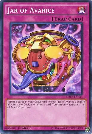 Jar of Avarice LDK2-ENK38 Yu-Gi-Oh card from Legendary Decks II