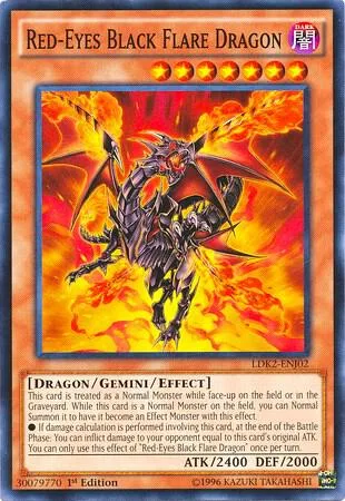 Red-Eyes Black Flare Dragon LDK2-ENJ02 Yu-Gi-Oh card from Legendary Decks II