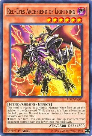 Red-Eyes Archfiend of Lightning LDK2-ENJ03 Yu-Gi-Oh card from Legendary Decks II