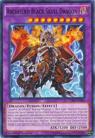 Archfiend Black Skull Dragon LDK2-ENJ42 Yu-Gi-Oh card from Legendary Decks II