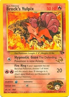 Brock's Vulpix [W Stamped] #037/132 Pokémon card from WoTC Promo