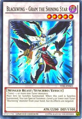 Blackwing - Gram the Shining Star TDIL-ENSE1 Yu-Gi-Oh card from The Dark Illusion