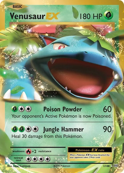 Venusaur EX #1/108 Holofoil Pokémon card from XY - Evolutions
