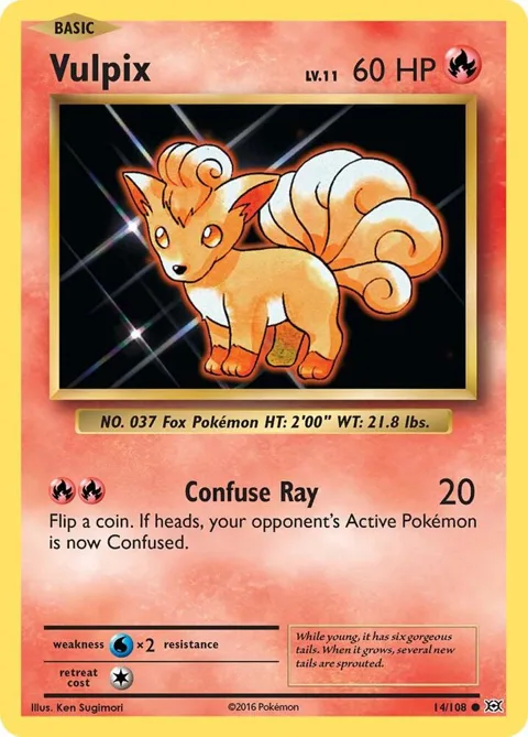 Vulpix #14/108 Pokémon card from XY - Evolutions