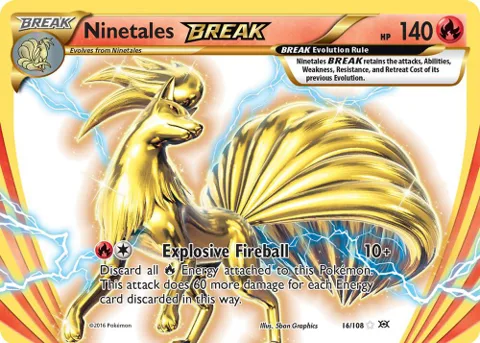 Ninetales BREAK #16/108 Holofoil Pokémon card from XY - Evolutions