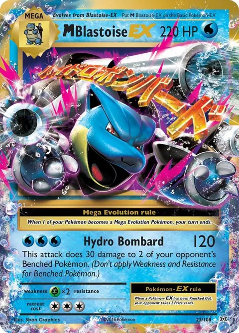 M Blastoise EX #22/108 Holofoil Pokémon card from XY - Evolutions