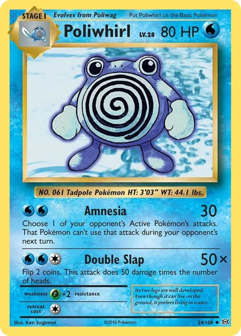Poliwhirl #24/108 Pokémon card from XY - Evolutions