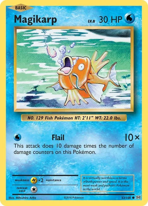 Magikarp #33/108 Pokémon card from XY - Evolutions