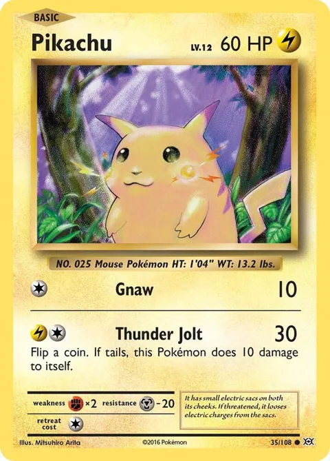 Pikachu #35/108 Pokémon card from XY - Evolutions