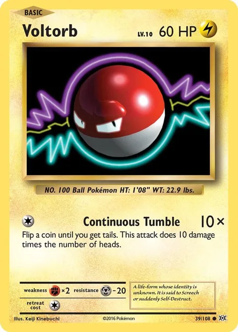 Voltorb #39/108 Pokémon card from XY - Evolutions