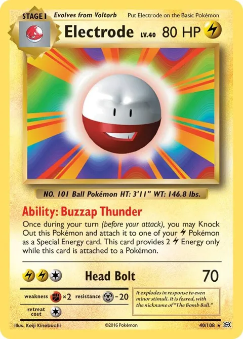 Electrode #40/108 Pokémon card from XY - Evolutions