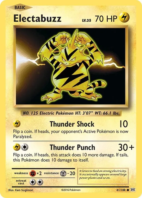 Electabuzz #41/108 Pokémon card from XY - Evolutions