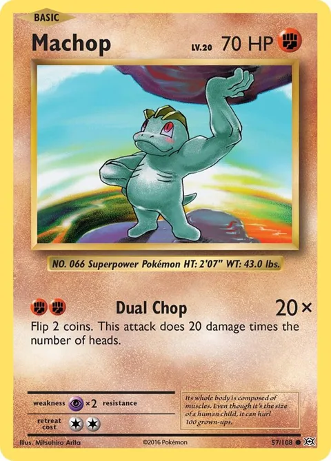 Machop #57/108 Reverse Holofoil Pokémon card from XY - Evolutions