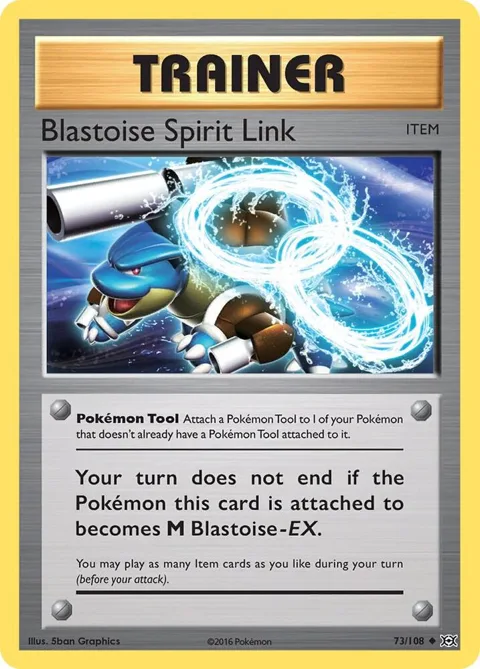 Blastoise Spirit Link #73/108 Reverse Holofoil Pokémon card from XY - Evolutions