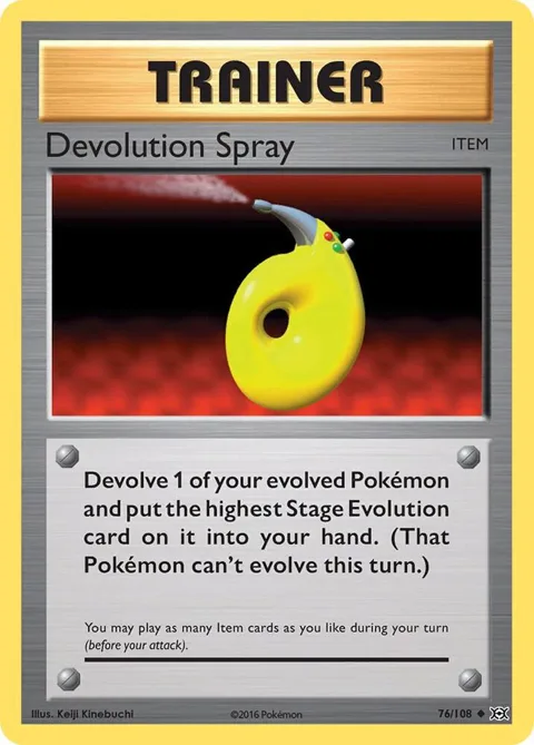 Devolution Spray #76/108 Pokémon card from XY - Evolutions