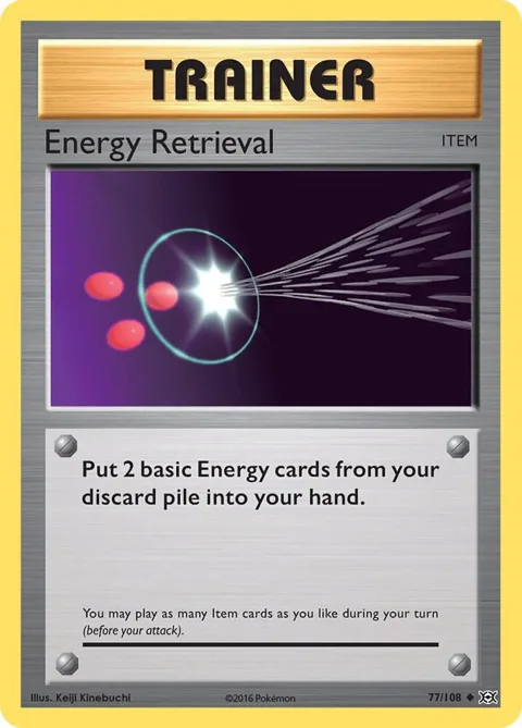 Energy Retrieval #77/108 Reverse Holofoil Pokémon card from XY - Evolutions