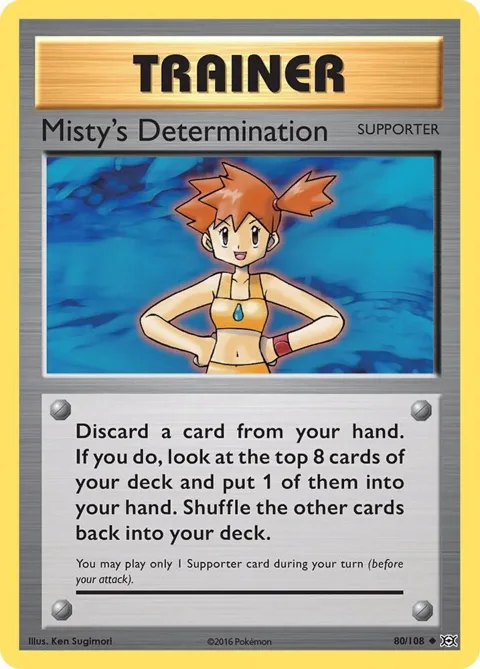 Misty's Determination #80/108 Pokémon card from XY - Evolutions
